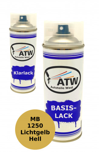 Autolack für Mercedes Benz 1250 Lichtgelb Hell  +400ml Klarlack Set